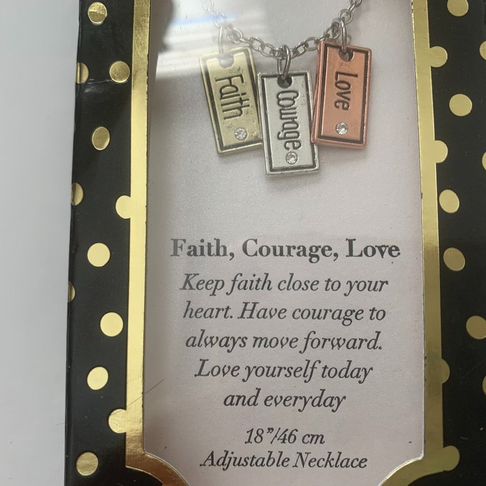 Faith Courage Love Fashion Necklace